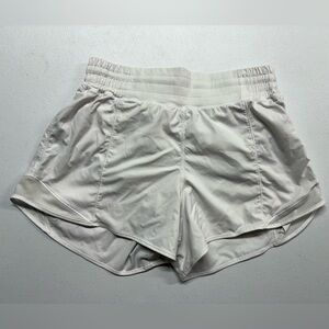 Lululemon White Athletic Running Shorts Lined Elastic Waist Activewear